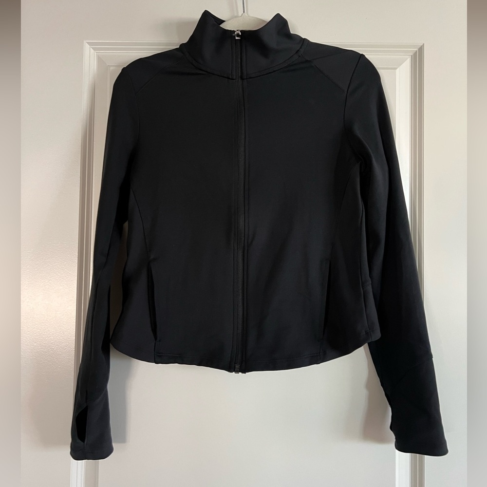 Danskin Women's Contour Brushed Yoga Jacket Black Salt Size S